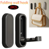 Heavy‑Duty Self‑Adhesive Wall Hooks (2‑Pack) – Matte Black Metal No-Drill Towel & Coat Holders