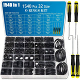 1 540-Piece O-Ring Assortment Kit – Metric Nitrile Rubber Sealing Rings with 4 Pick Tools for Automotive, Plumbing & Pressure Washer Repair