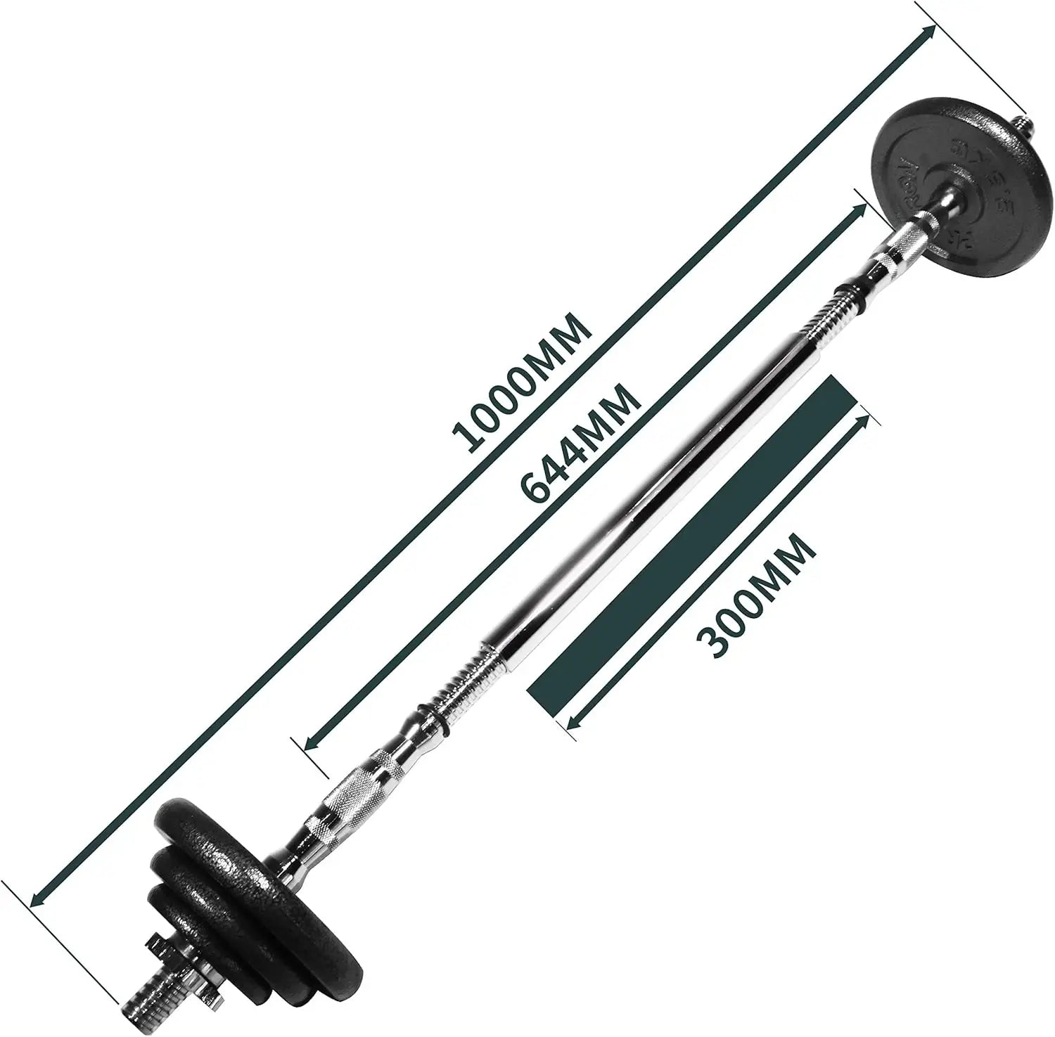 44LB Cast Iron Adjustable Dumbbell & Barbell Set – Solid Handles, Convertible Design for Bodybuilding & Home Training