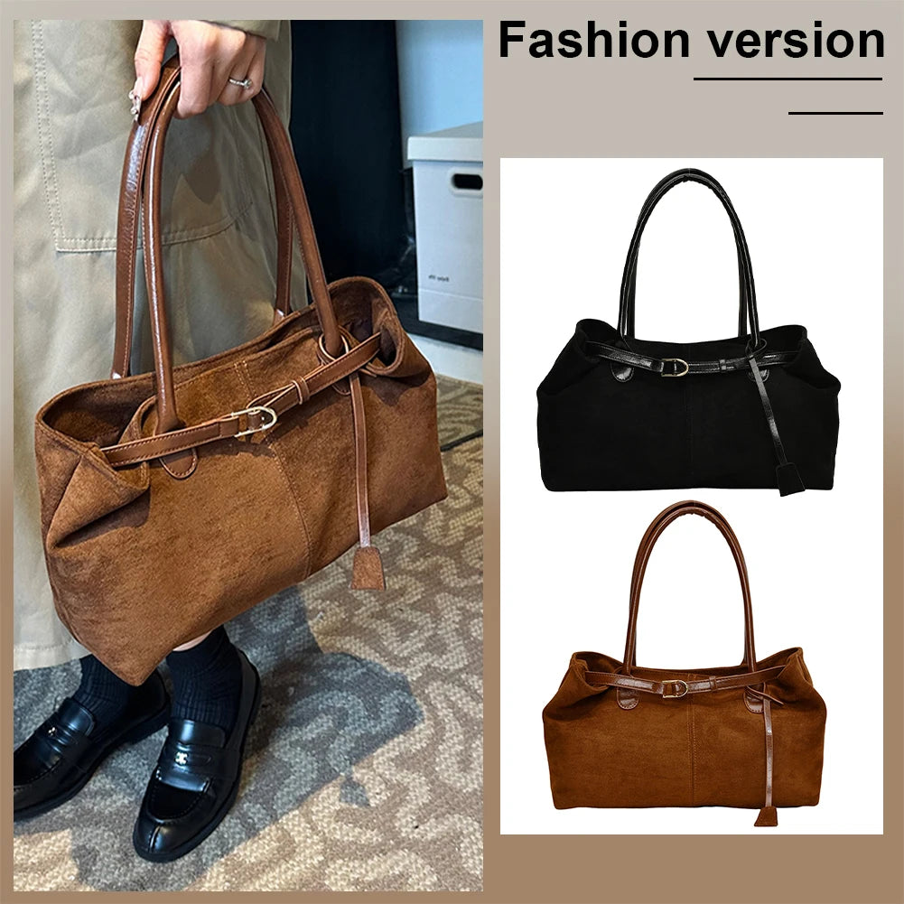 Women’s Fashion PU Leather Shoulder Bag – Solid Colour Stylish Shoulder Purse for Commuting