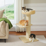 Cat Scratching Post for Large Cats – Tall Cat Tree Tower with Thick Sisal Post, Top Bed & Toy for Indoor Cats & Kittens