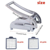 Premium Stainless Steel Manual Potato & Vegetable Cutter – 36/64-Hole Chipper Tool