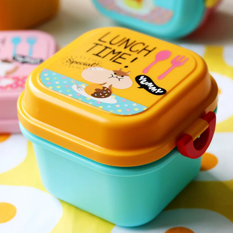 Cartoon Healthy Plastic Lunch Box – Microwave & Oven Safe Bento Box for Kids, Food Container Dinnerware