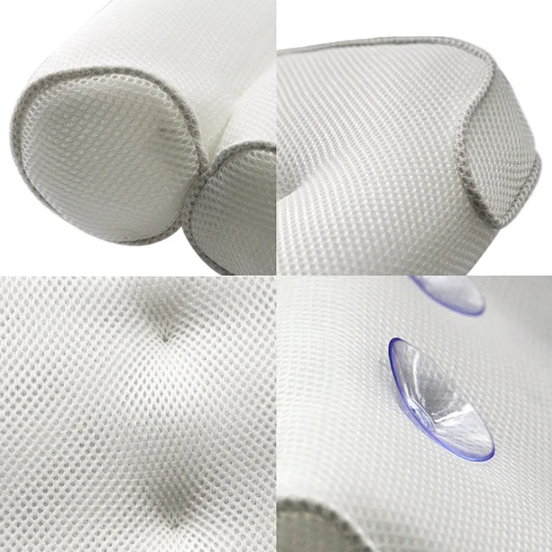 3D Mesh Spa Bath Pillow – Breathable Neck & Back Support for Home & Hot Tub