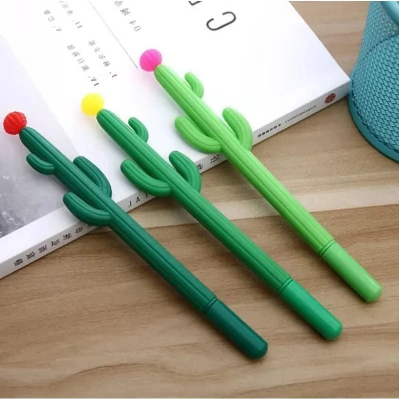 Cute Cactus Gel Pens – 24 PCS Novelty Writing Pens for Students, Classroom & Office