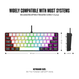 60% Wired Gaming Keyboard – Ultra-Small RGB Backlit Portable Waterproof Computer & Mac Keyboard