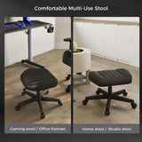 Eureka Ergonomic Multi-Use Gaming Foot Stool – Swivel Rolling Stool with Wheels, Adjustable Gaming Footrest & Compact Chair (Black)