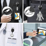 🎟️ 5-Pack Retractable Badge Reel Holders – Carabiner Clip & Key Ring ID Card Holder for Work, School & Events