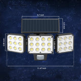 Solar Security Lights – 3000LM 3-Head Motion Sensor Flood Lights, 150° Wide Angle, Auto On/Off, 3 Modes (1/2/4 Pack Options)