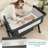 Chicco Next2Me Essential Bedside Crib – 3-in-1 Baby Bassinet, Bedside Sleeper & Crib with Wheels, Storage Basket & Adjustable Height