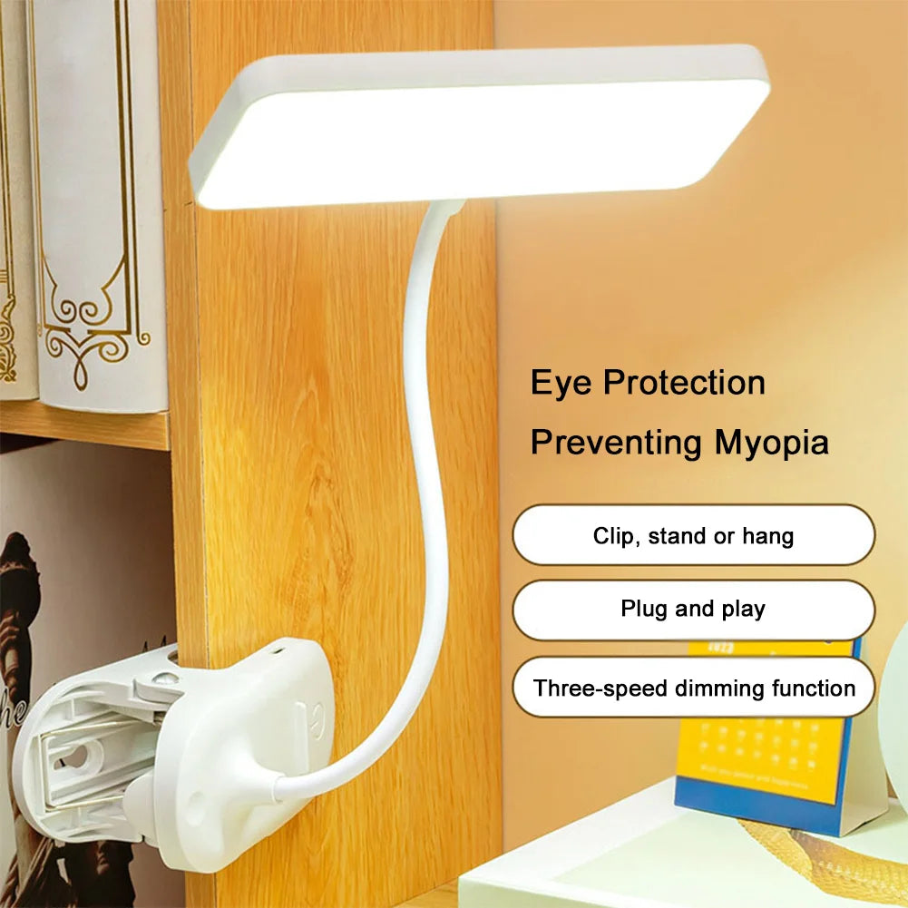 📖 LED Reading Light – Bendable Touch Clip-On Lamp with USB Charging, Multi-Function Night Light for Bedroom & Dorm