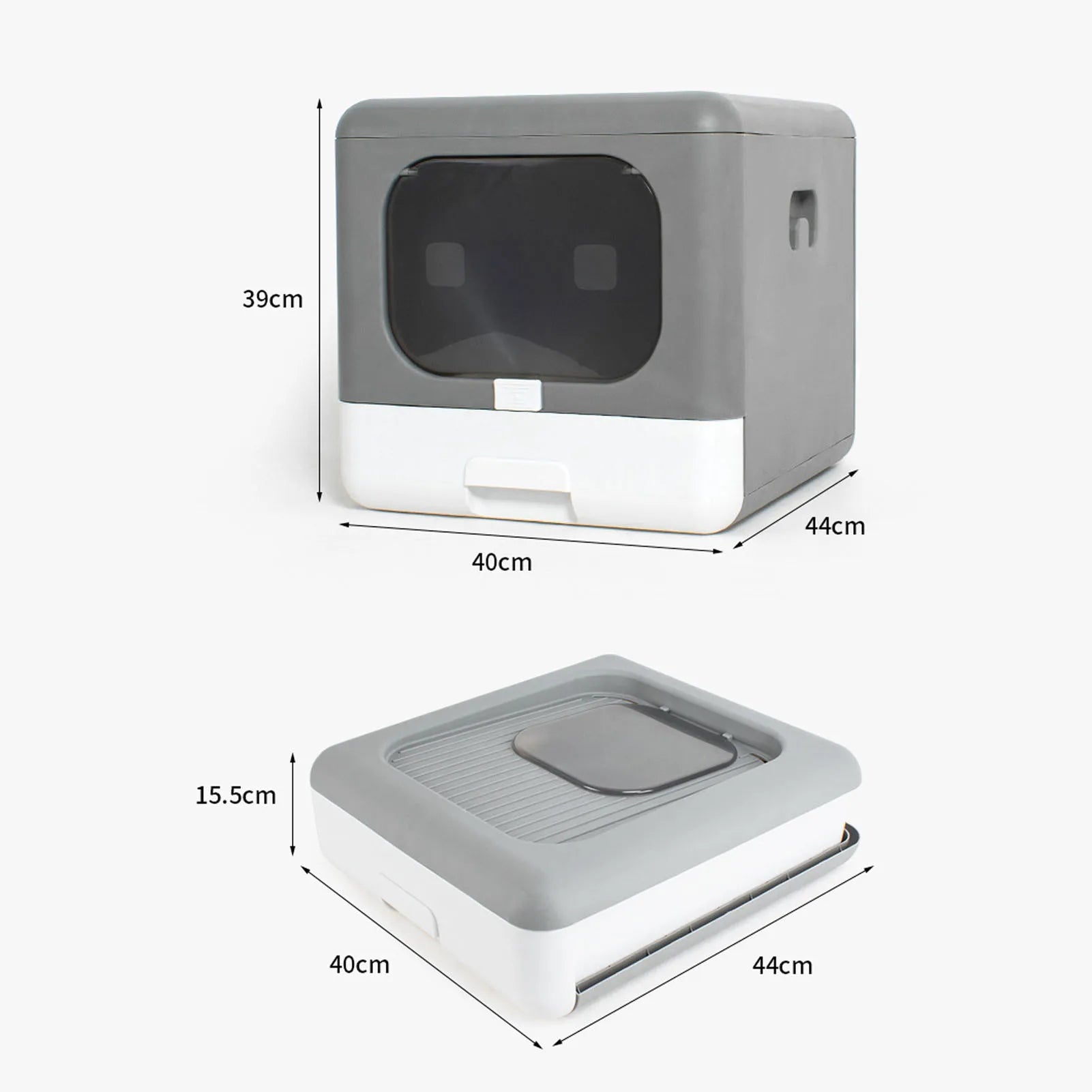 Large Plastic Cat Litter Box – Spill-Proof High-Side Cat Toilet Tray