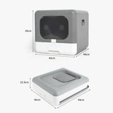 Large Plastic Spill-Proof Cat Litter Box – Heavy-Duty Open Pan Design