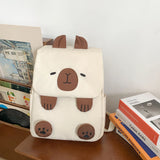 Kawaii Capybara Backpack for Women – Adjustable Strap School & Travel Bookbag with Zipper Closure