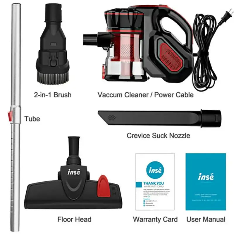 INSE I5 Corded Stick Vacuum Cleaner – 600W Motor, 18KPa Powerful Suction for Pet Hair, Hard Floors & Home Cleaning