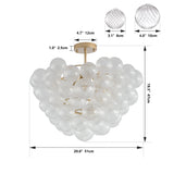 20-Inch Gold Pendant Light – Elegant Clear Glass Globe Shade for Living, Dining & Kitchen Spaces