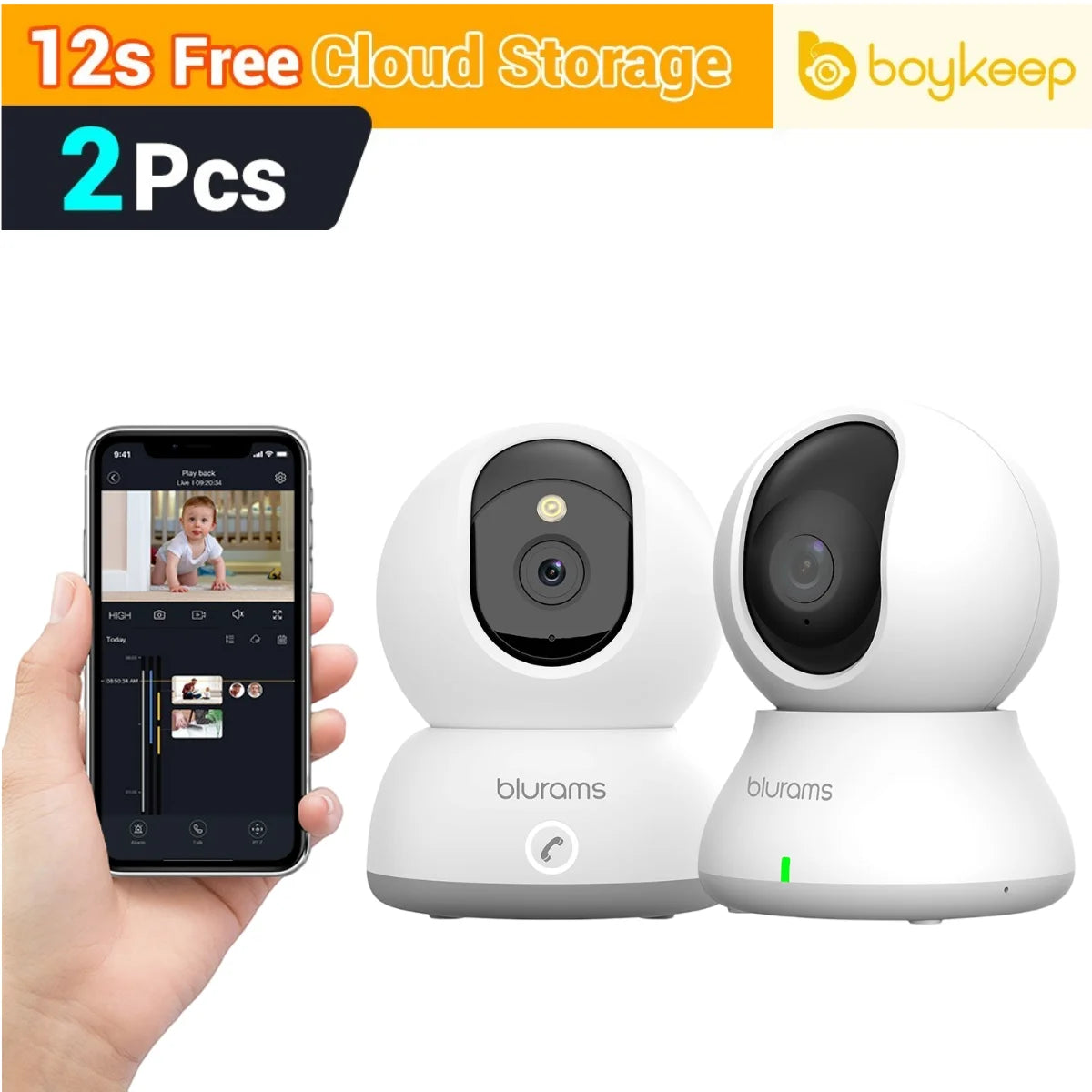 Blurams Baby Monitor Camera – 2K HD Smart Home Security Camera with Motion Detection, Two-Way Audio & Night Vision, Easy Setup