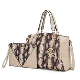 MKF Collection Addison Vegan Leather Snake-Embossed Tote Bag with Matching Wristlet