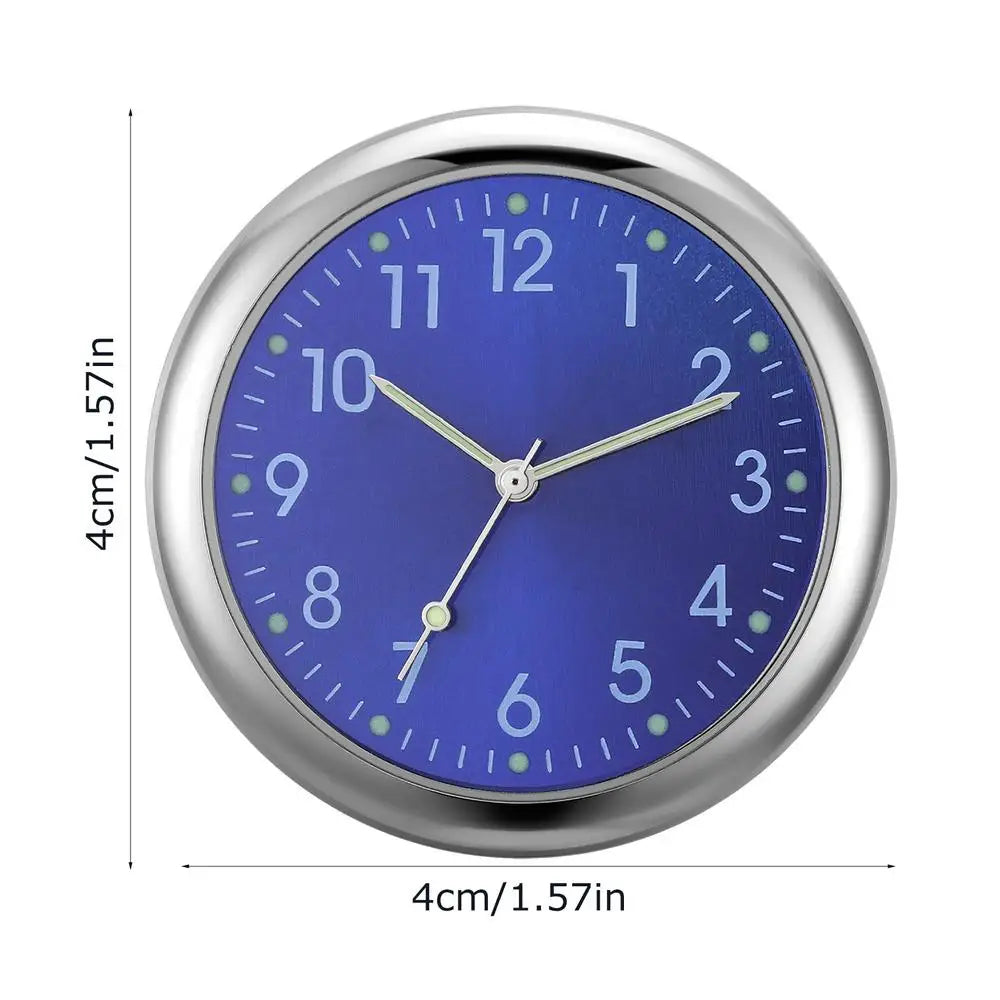 Fashionable car watch – glow-in-the-dark luminous mini dashboard clock with night light, stick-on design for vehicle accessories
