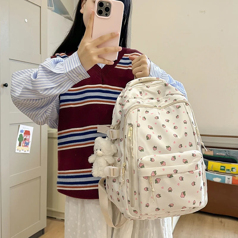 Cute Girls Fashion Backpack – Large Capacity School & Travel Bag | Trendy Student Bag for Kids & Teens