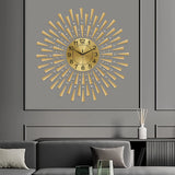 Large Gold Wall Clock – Modern Silent Non-Ticking Decorative Clock for Living Room, Bedroom & Office