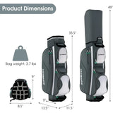 Tangkula lightweight golf cart bag – 14-way top dividers with cooler pocket, 7 zippered compartments & shoulder strap