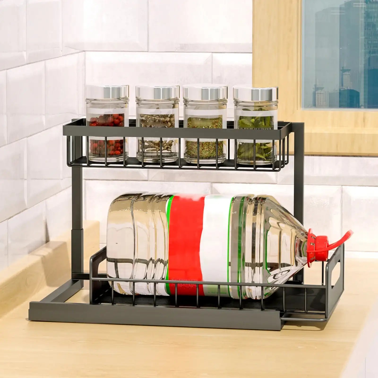 2-Tier Pull-Out Under Sink Organizer – Slide-Out Cabinet Storage for Kitchen & Bathroom