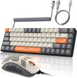 T8 Wired 65% Mechanical Gaming Keyboard & Mouse Combo – RGB Backlit TKL 68-Key Anti-Ghosting Keyboard with Coiled Cable & Tactile Switches
