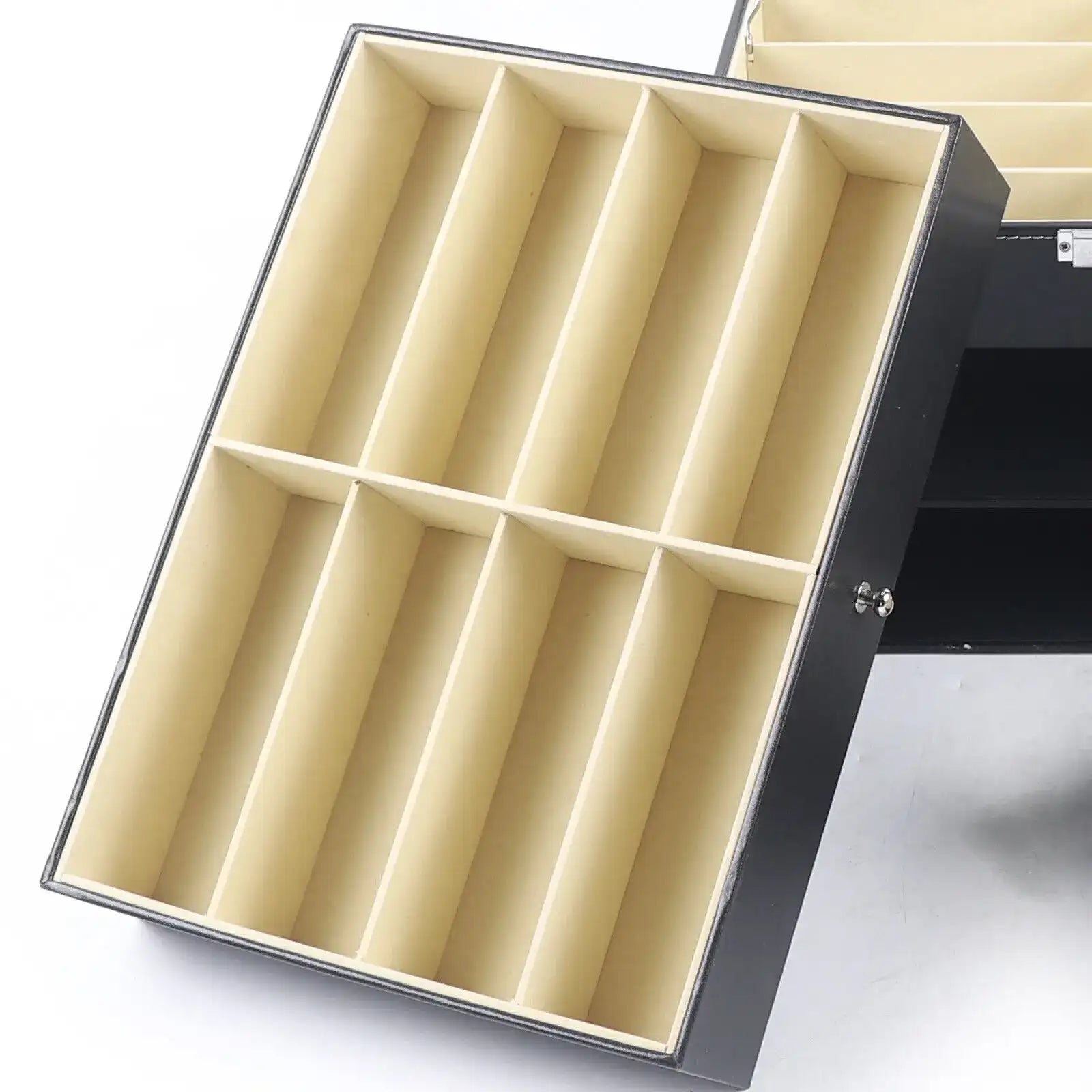 PU Leather Sunglasses Display Box with Glass Window – Jewelry Organizer for Glasses, Rings & Necklaces