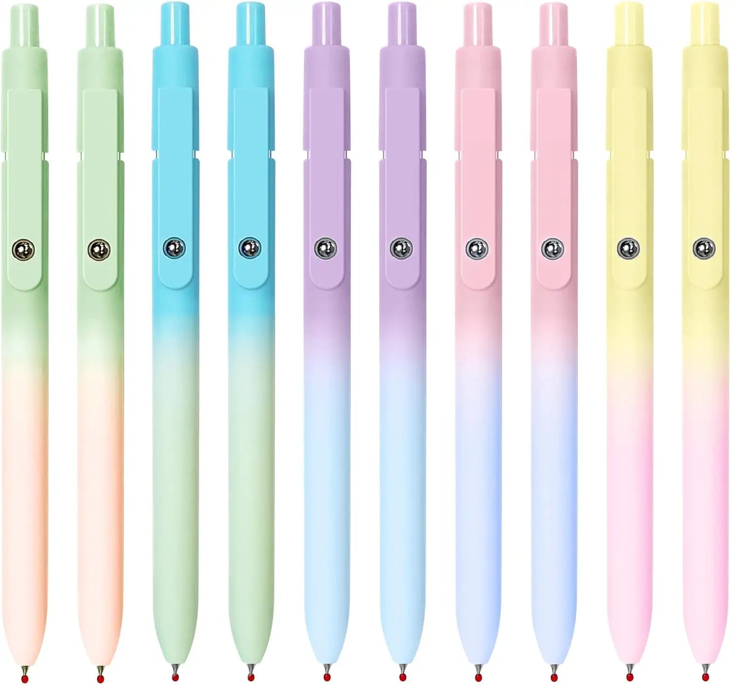 Gel Pens – 5-Pack 0.5mm Black Ink Retractable Pens with Silicone Grip & Metal Clip ✍️