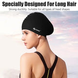Elastic Silicone Swimming Cap – Waterproof Swim Hat for Men & Women, Protects Ears & Long Hair