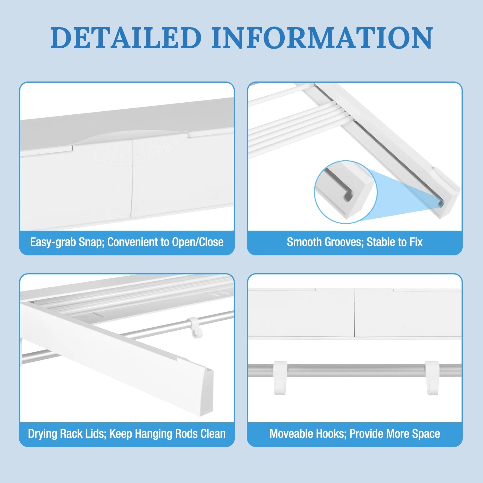 Wall‑Mount Scalable Hanging Rack – Wall-Mounted Collapsible Drying Rack for Bathroom, Laundry & Closet