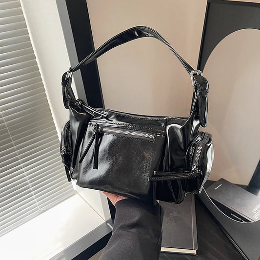 Women’s Soft PU Leather Under-Arm Hobo Bag – Multi-Pocket Tote for Work, Shopping & Travel