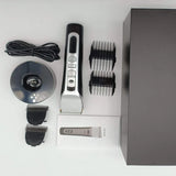 Professional Hair Clipper – Titanium Ceramic Blade, USB Rechargeable Hair Trimmer with LCD Display for Barbers