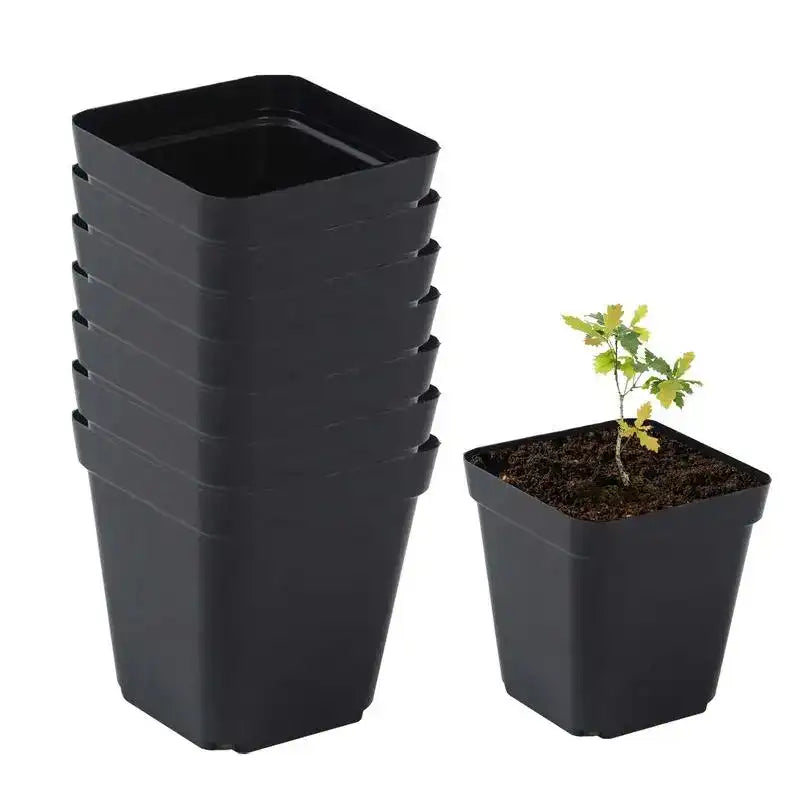 Reusable 50-Piece Square Seeding Cups Starter Pots with Drainage Holes – Nursery Planting Set