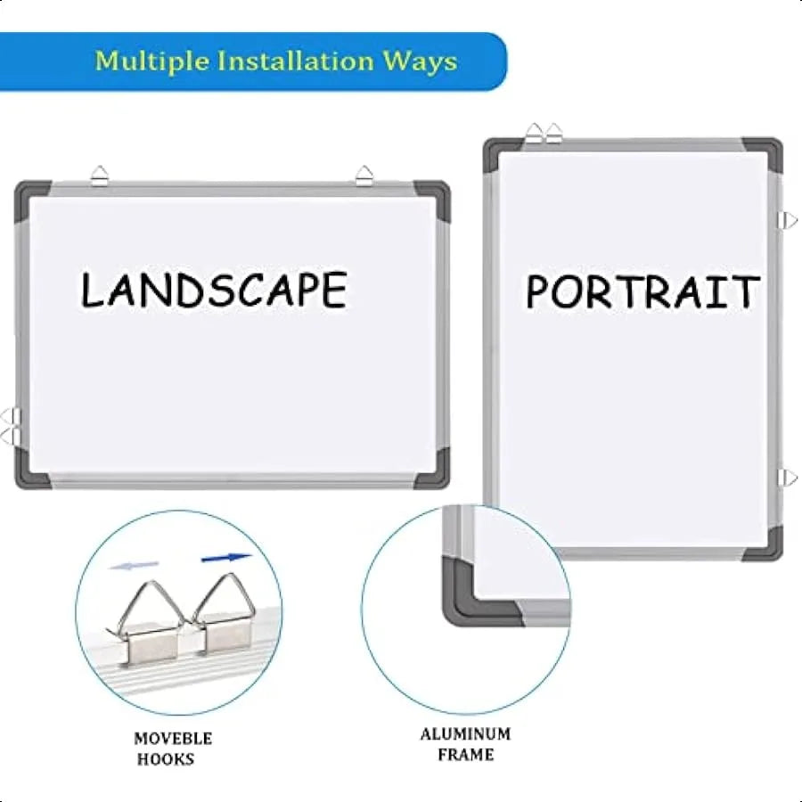 16″×12″ Portable Magnetic Dry Erase Whiteboard – Includes 8 Markers & 6 Magnets 🧲🖊️