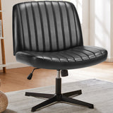 🪑 JHK Cross-Legged Rocking Gaming Chair – Armless Wide Fabric Swivel Task & Vanity Chair for Office & Living Room