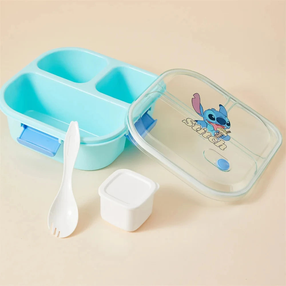 MINISO Disney Stitch Kids Lunch Box with Handles – Compartment Lunch Box for Boys