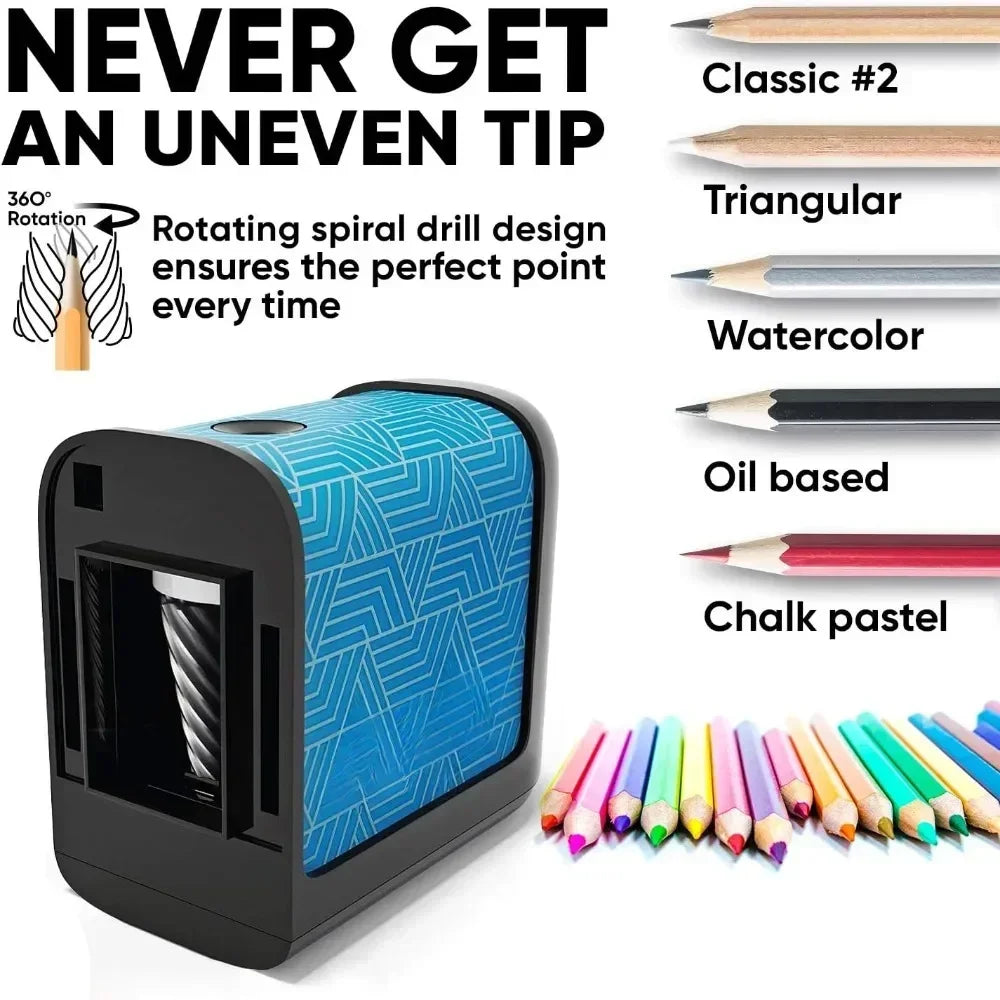 Kids & Office Electric Pencil Sharpener – Battery-Powered Dual Slots for Standard & Colored Pencils ✏️⚡
