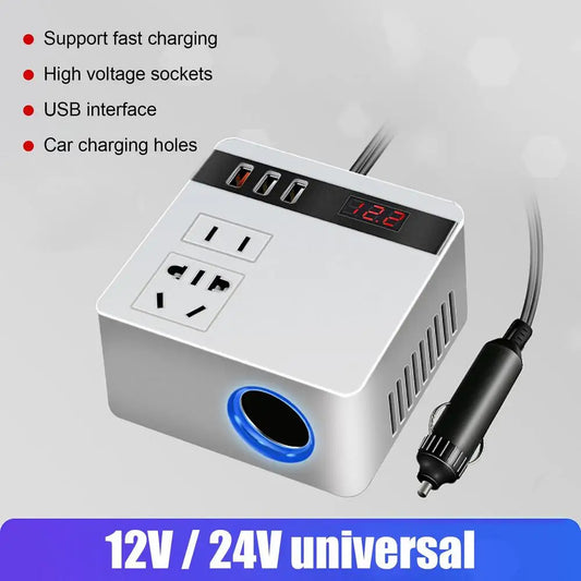 150W Car Power Adapter – Household Plug Outlet Converter & Quick Charger for Travel, Air Compressors & Car Accessories