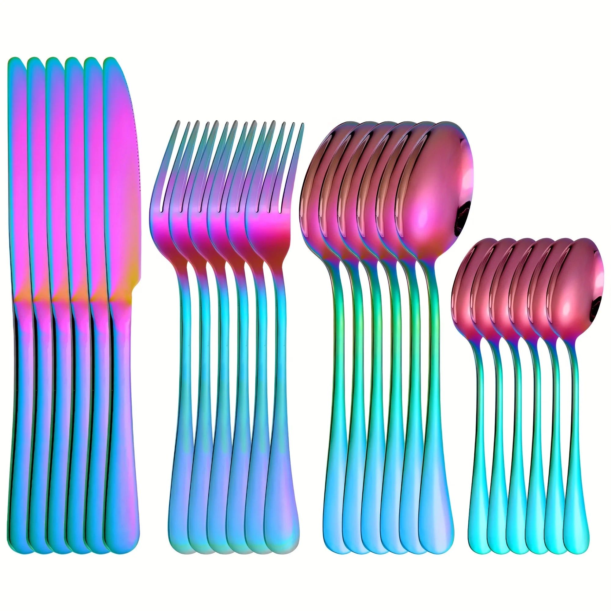 24-Piece Stainless Steel Cutlery Set – Premium Flatware Service for 6 | Knives, Forks & Spoons