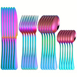 24-Piece Stainless Steel Cutlery Set – Premium Flatware Service for 6 | Knives, Forks & Spoons