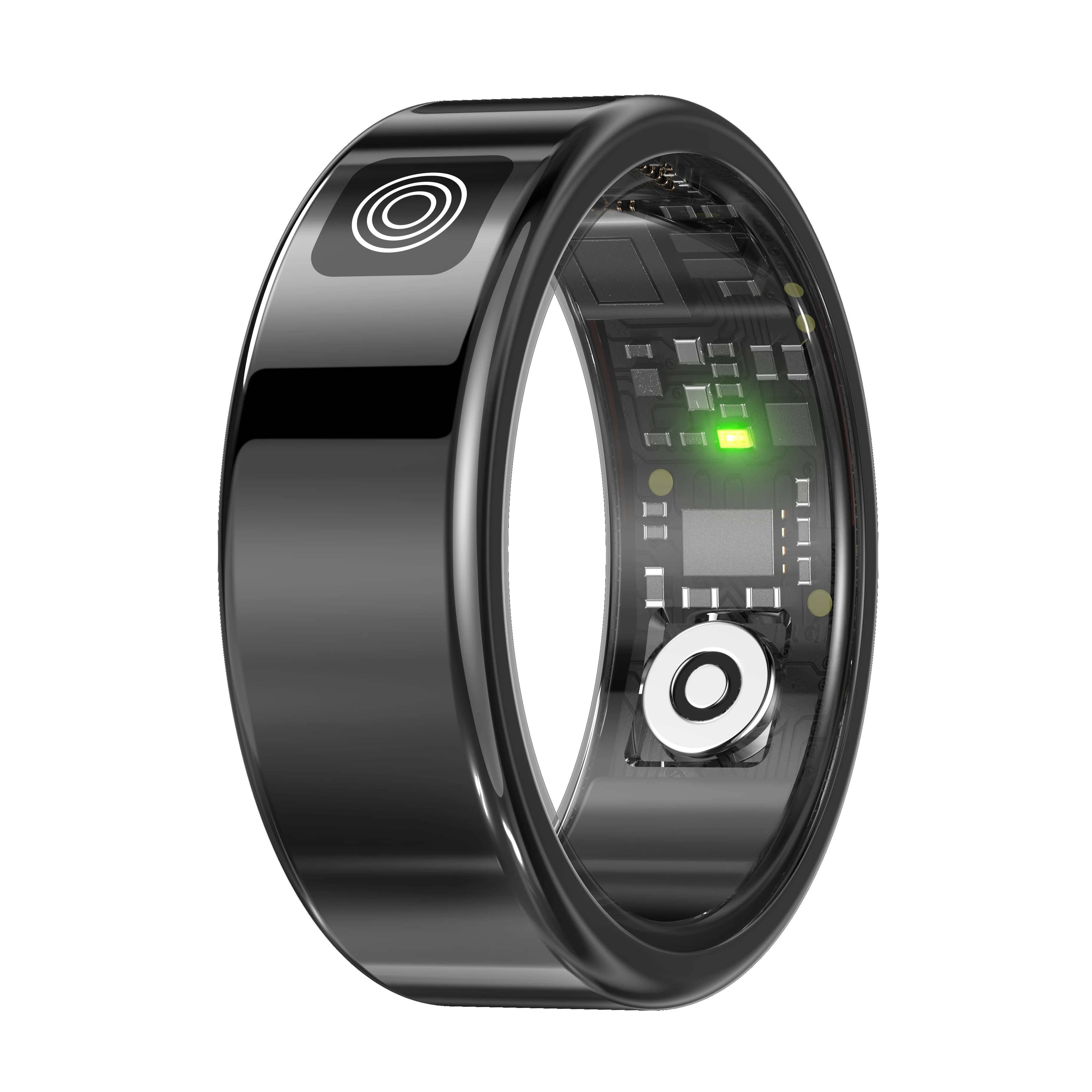 SR08 Stainless Steel Smart Ring – Digital Display Luxury Wearable in Black, Gold & Silver
