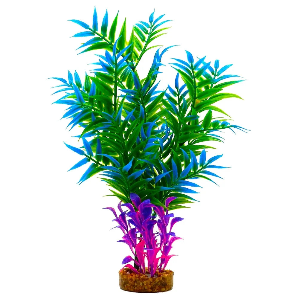 Aqua-Life Faux Maidenhair Fern Set (3 Pack) – Weighted Base Aquarium & Terrarium Plant Decoration 🌿