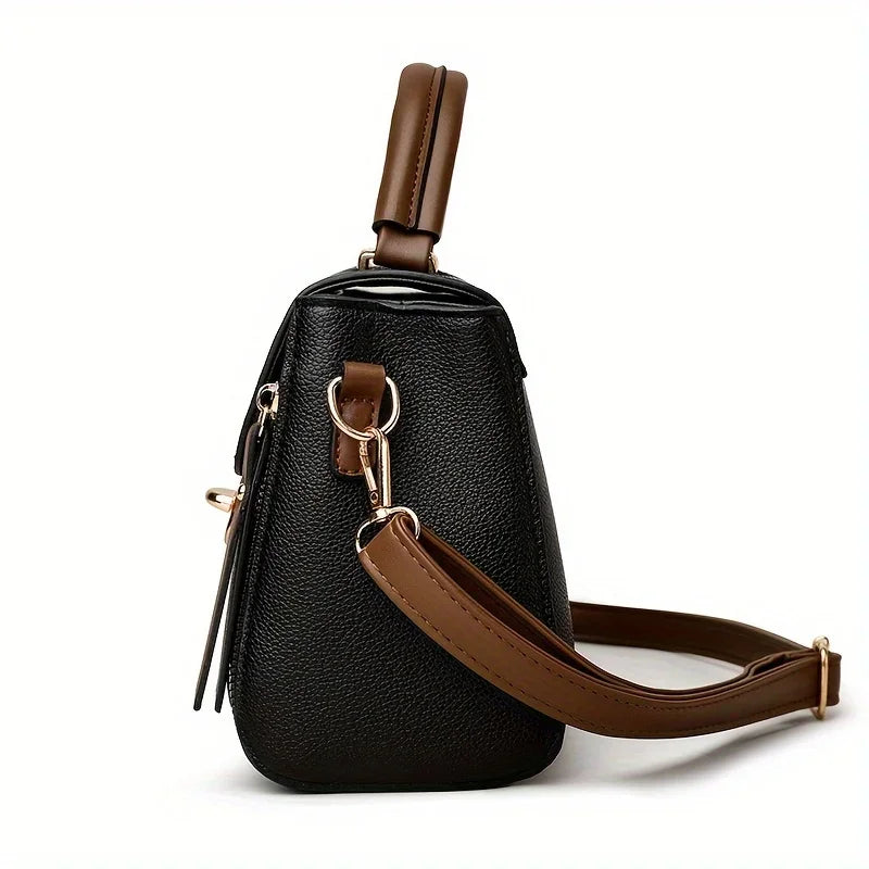 Women’s PU Leather Small Handbag – Fashion Shoulder & Crossbody Bag with Top Handle, Designer Daily Shopping Pouch