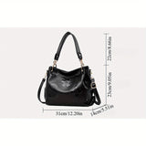 Women’s Large-Capacity Retro Tote Bag – Single Shoulder Crossbody Convertible Commuter Bag