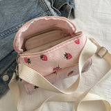 Corduroy Trendy Crossbody Bag – Adjustable Strap, Versatile Shoulder Bag for Shopping, Work & Daily Use 👜✨