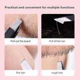 High-Precision 4-Piece Stainless Steel Tweezer Set – Black Finish, Facial Hair Tools for Men & Women