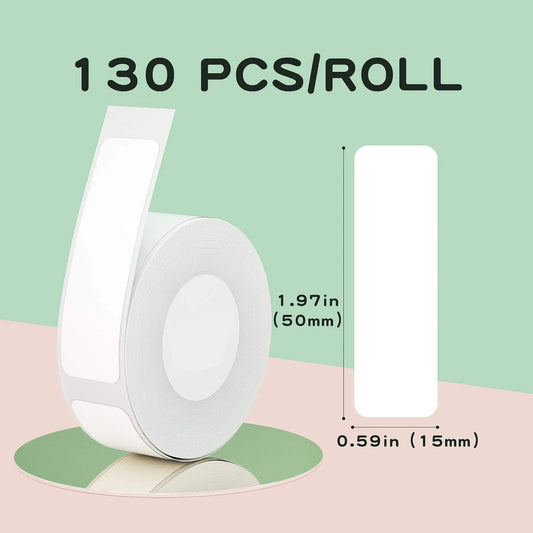 20-Pack White Adhesive Label Paper Rolls (15–50 mm) – Compatible with Marklife P15, P12, M1, Q30 & Q30S Label Printers