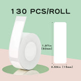 20-Pack White Adhesive Label Paper Rolls (15–50 mm) – Compatible with Marklife P15, P12, M1, Q30 & Q30S Label Printers